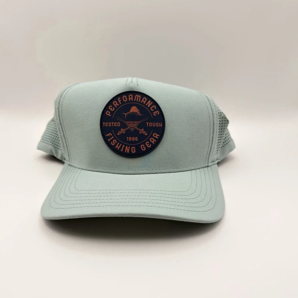 Columbia Elite PFG Hat Snapback OS Light Blue Fishing Mesh Outdoor Sport